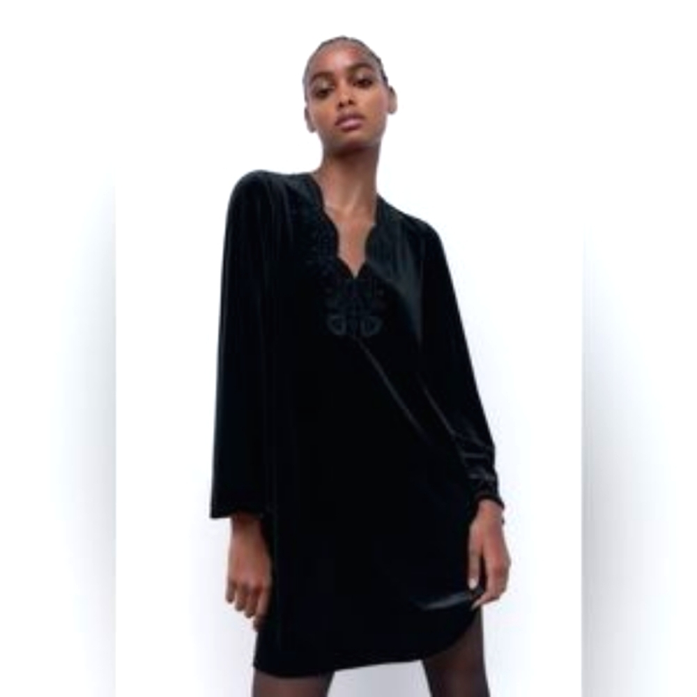 Zara Black Velvet Dress